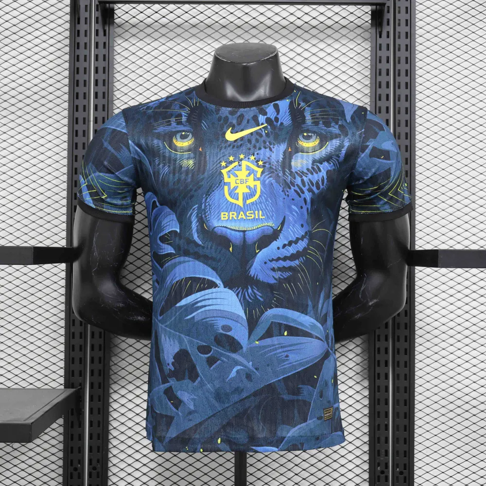Brazil Nation 24/25 Panther Eyes Player Special Edition Blue Football Jersey - 图片 7