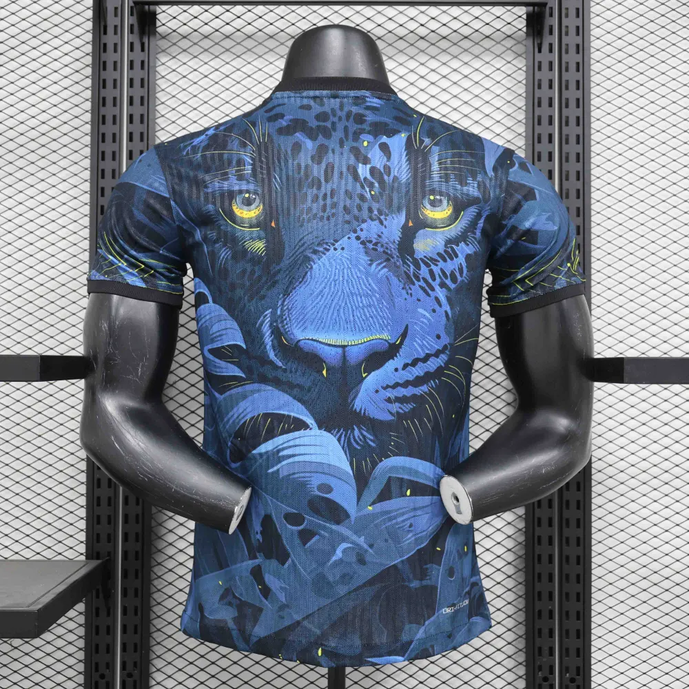Brazil Nation 24/25 Panther Eyes Player Special Edition Blue Football Jersey - 图片 6