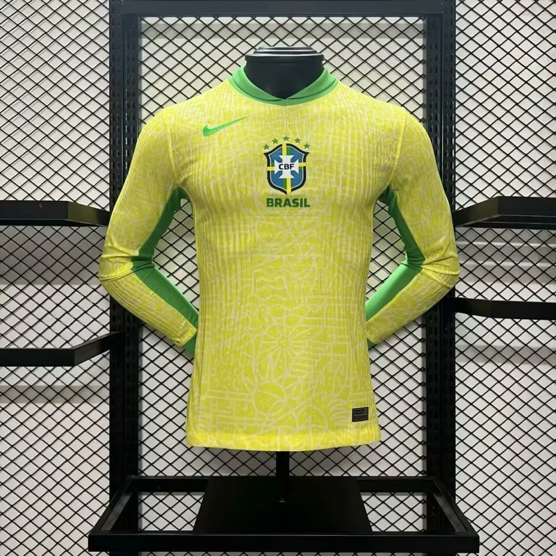 Nike Authentic Soccer Jersey Brazil Home Shirt Long Sleeve 2024 - 图片 4