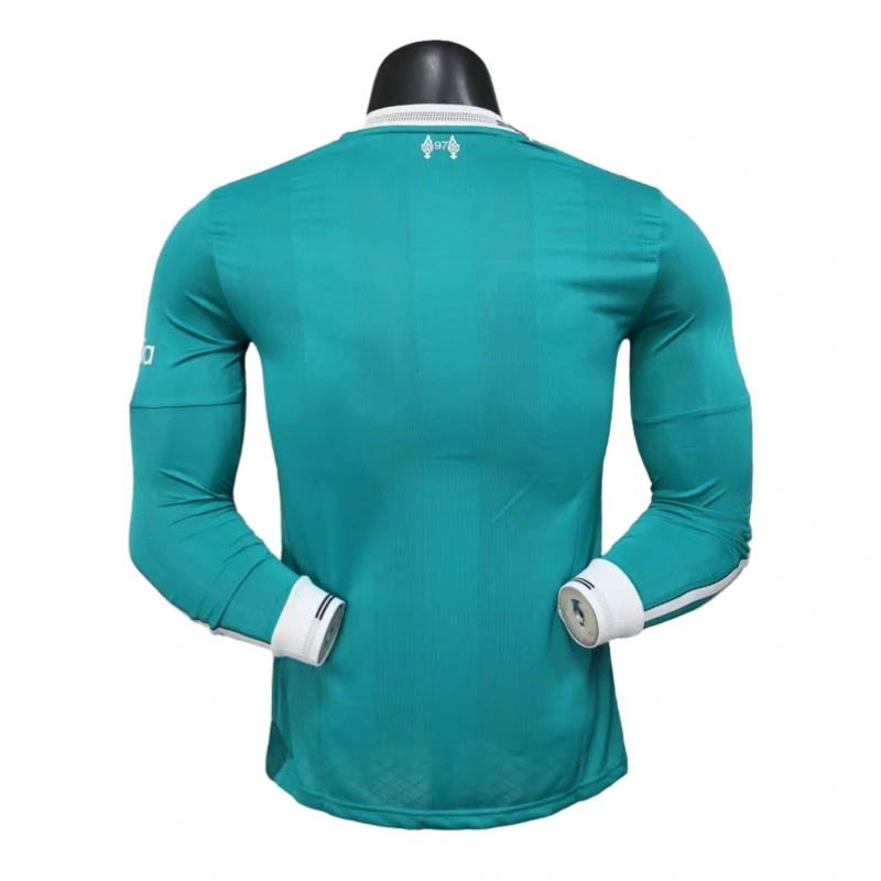 Liverpool Long Sleeve Third away green football jersey 2025-26 Player version - 图片 3