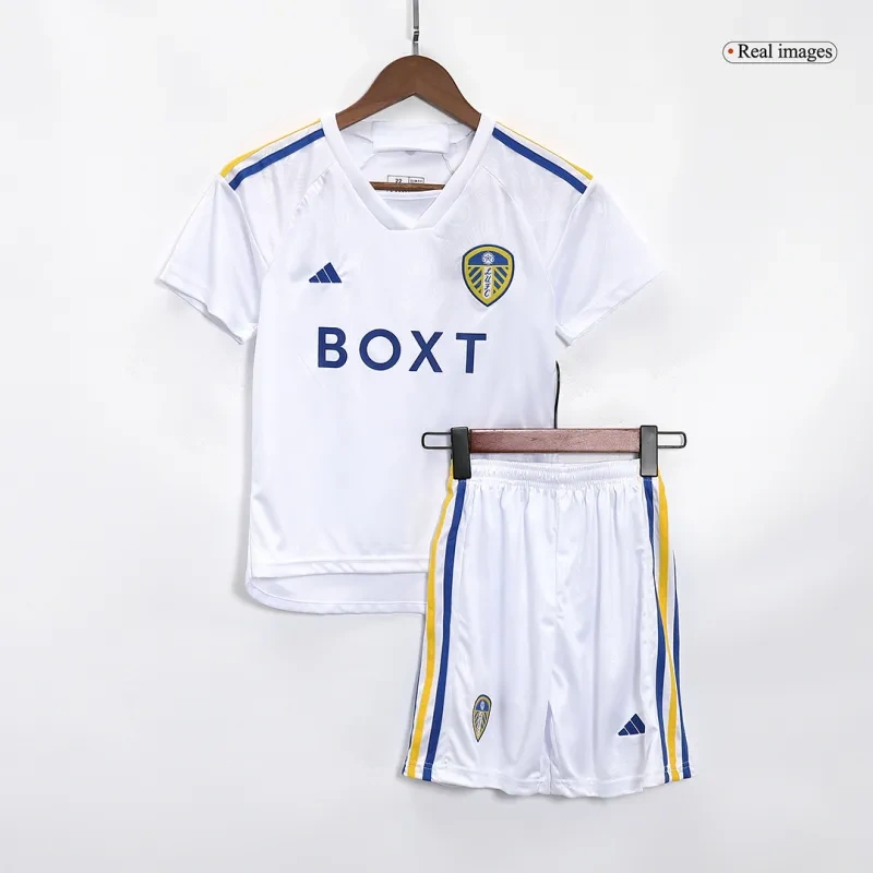 Kids Leeds United 2023/24 Home Kit Jersey+Shorts