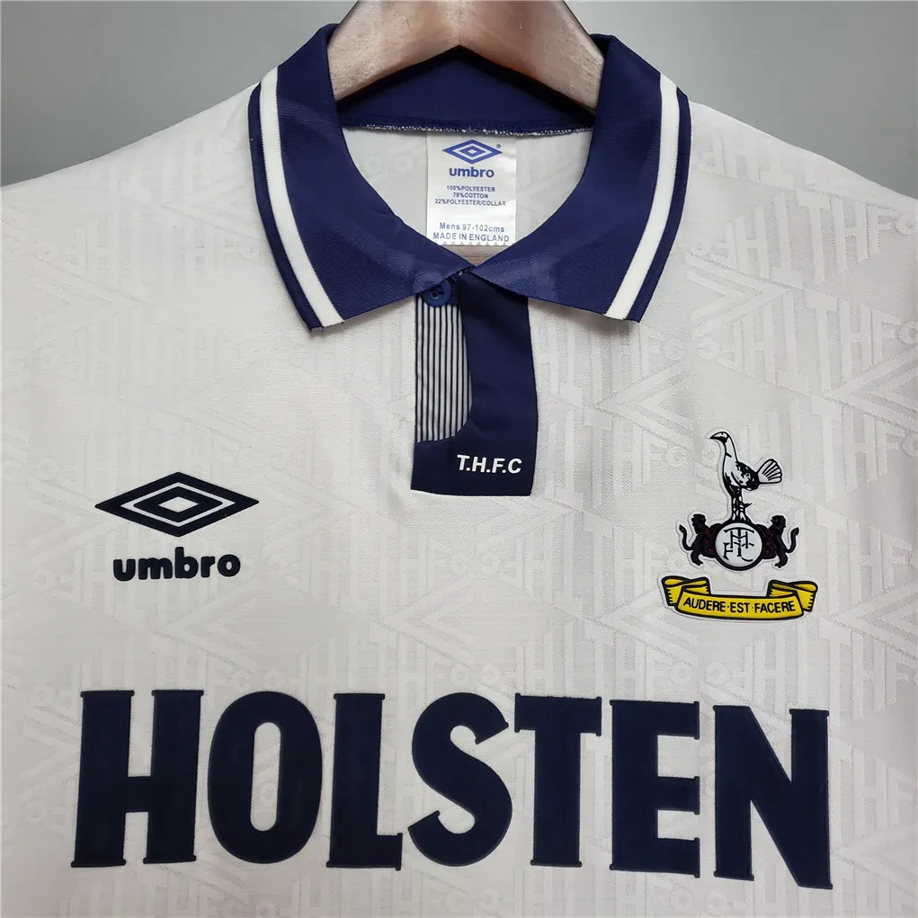 Tottenham Hotspur Retro Soccer Jersey Home Shirt Replica 1991-93 - 图片 6