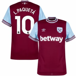 West Ham United Home L.Paquetá 10 Shirt 2024-2025 Player version