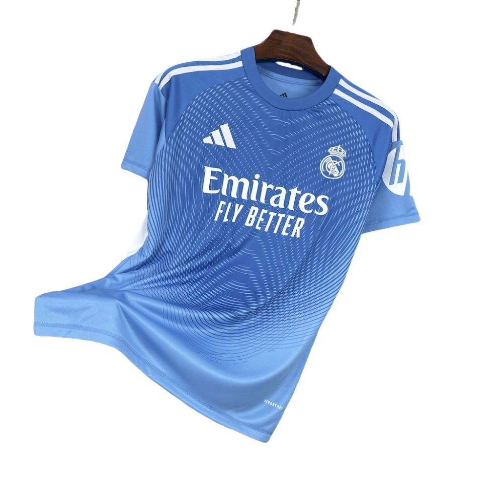 25-26 Real Madrid Blue Goalkeeper Football Jersey Fan Version