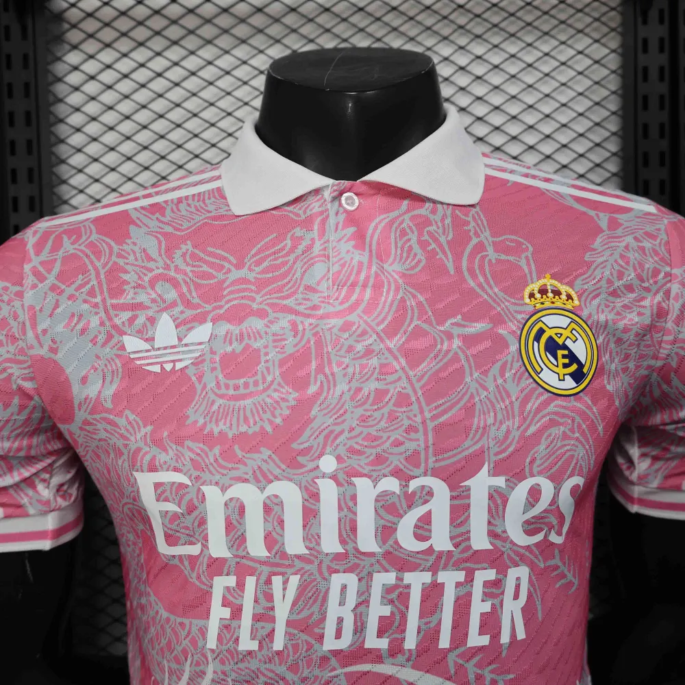 25-26 Real Madrid Pink Dragon Special Edition Kit Player Version Shirt - 图片 5