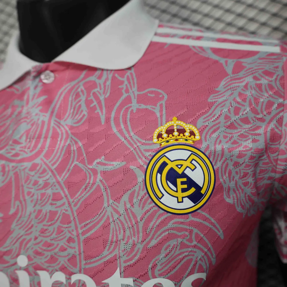 25-26 Real Madrid Pink Dragon Special Edition Kit Player Version Shirt - 图片 7