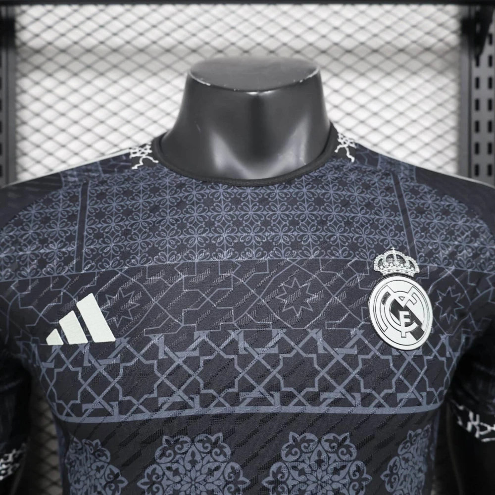 Real Madrid 24-25 Special Edition Black Mandala Player Version Shirt Sport - 图片 4