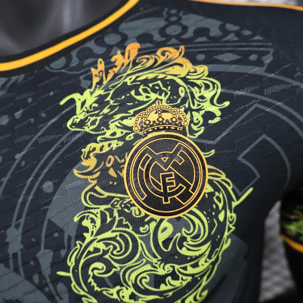 Real Madrid 24-25 Dragon Pattern Black Player Edition Jersey - 图片 7