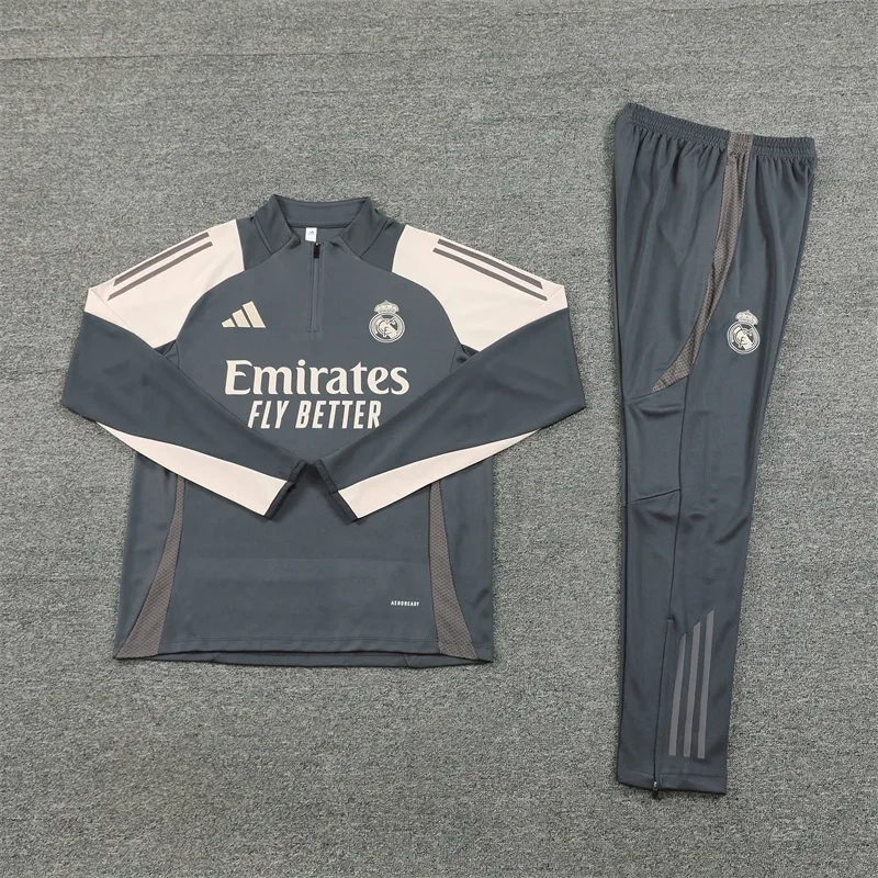 Real Madrid Zipper Sweatshirt Kit(Top+Pants) 2024-25 - 图片 3