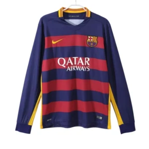 15-16 Barcelona Retro Home Long Sleeve Football jersey Fan Version