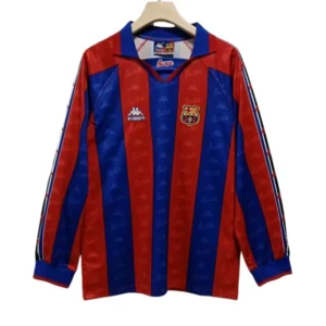 96-97 Barcelona Retro Home Long Sleeve Soccer Shirt