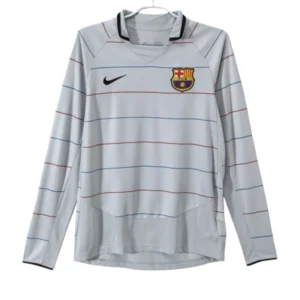 03-04 Barcelona Retro jersey Away Long Sleeve Soccer Shirt