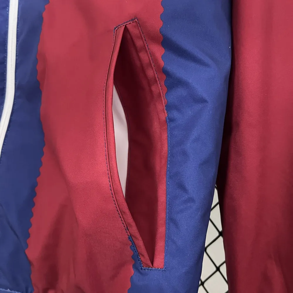 23-24 Barcelona Reversible Windbreaker Red&White Double-Sides Jacket Best Jerseys - 图片 7