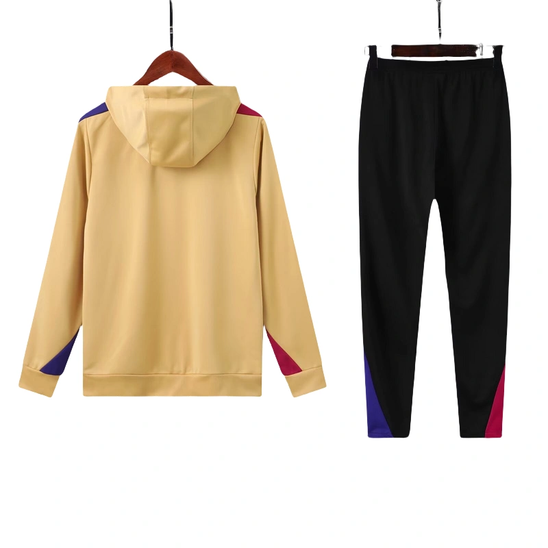 Nike Barcelona 2024-25 Hooded Yellow Training Tracksuit Kits - 图片 4