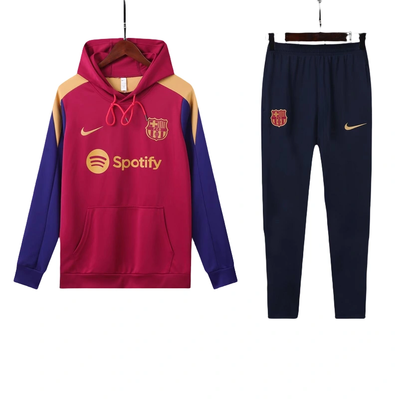 Nike Barcelona 2024-25 Hooded Red Training Tracksuit Kits - 图片 3